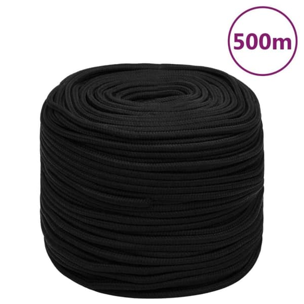 vidaXL Arbeidstau svart 6 mm 500 m polyester