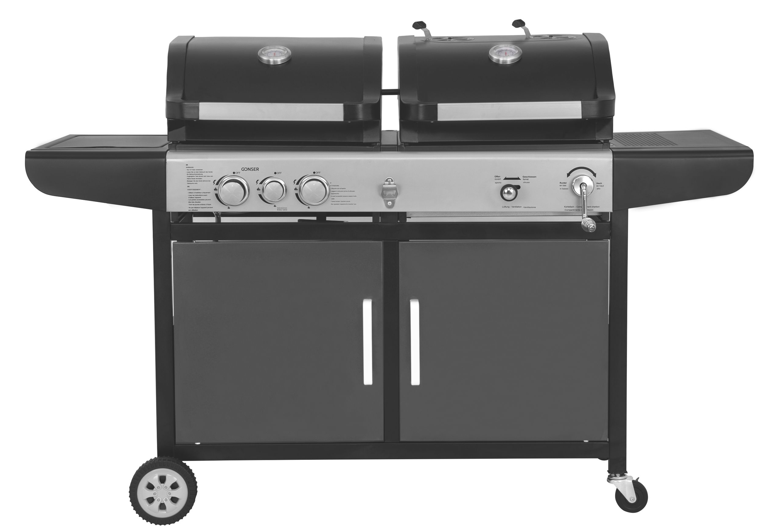 Kombigrill Gas und Holzkohle BBQ