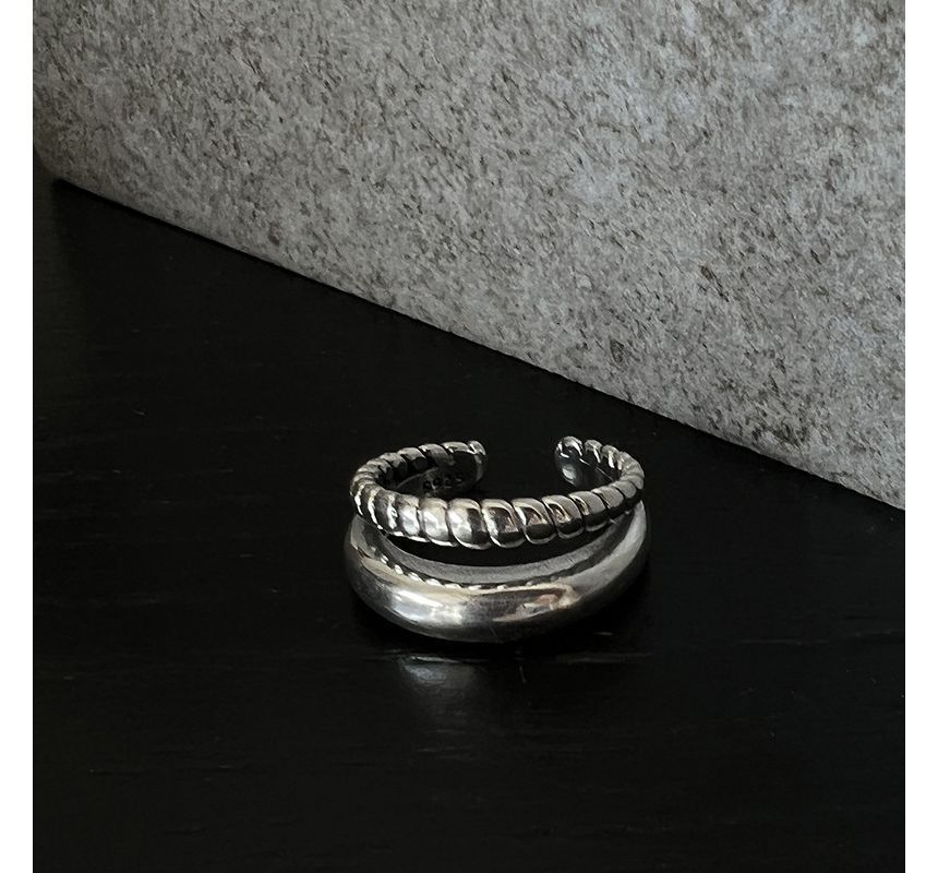 Catharsis - Geometrisch gelegeerde open ring / Gestructureerde gelaagde gelegeerde open ring