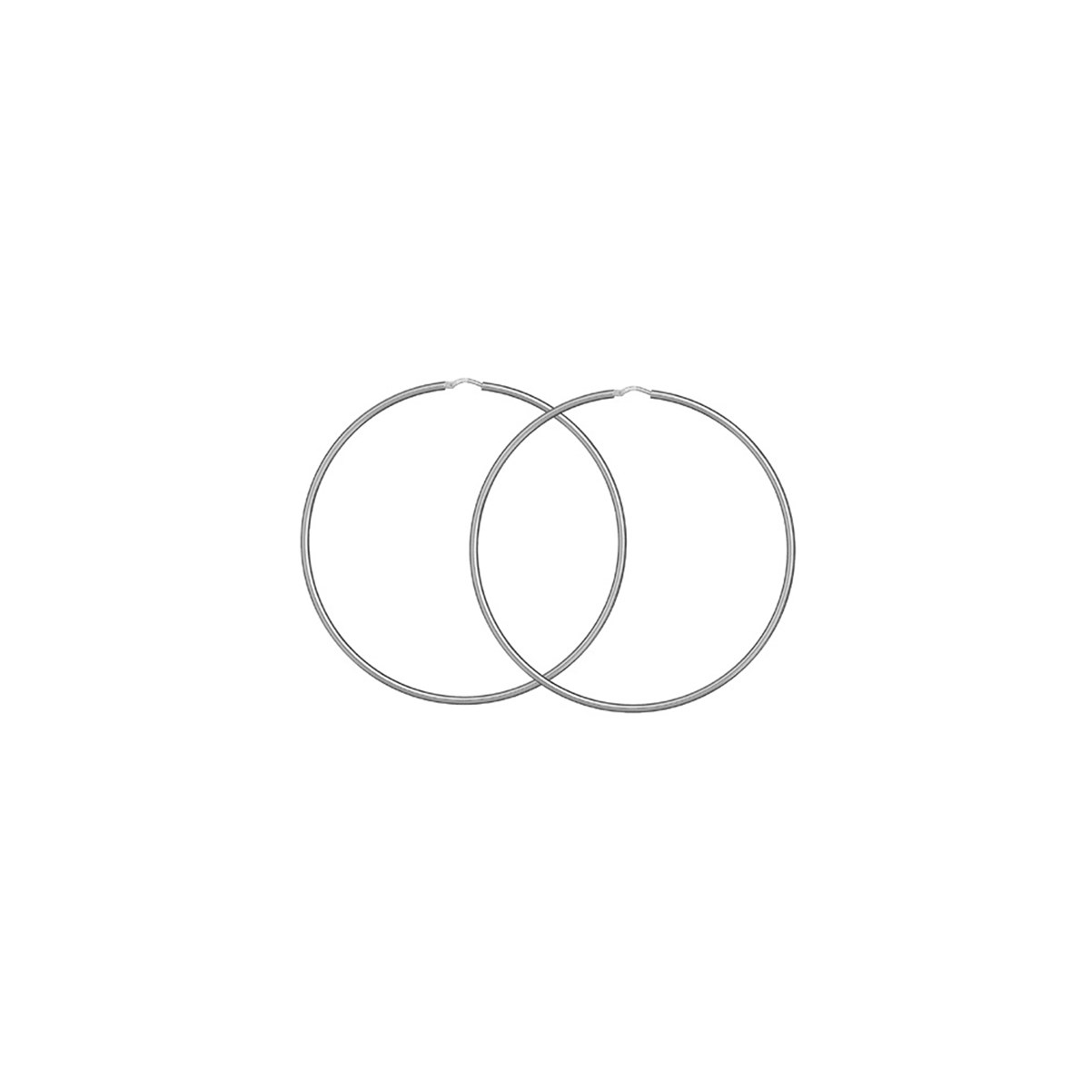 Créoles argent - Fil rond - 80mm