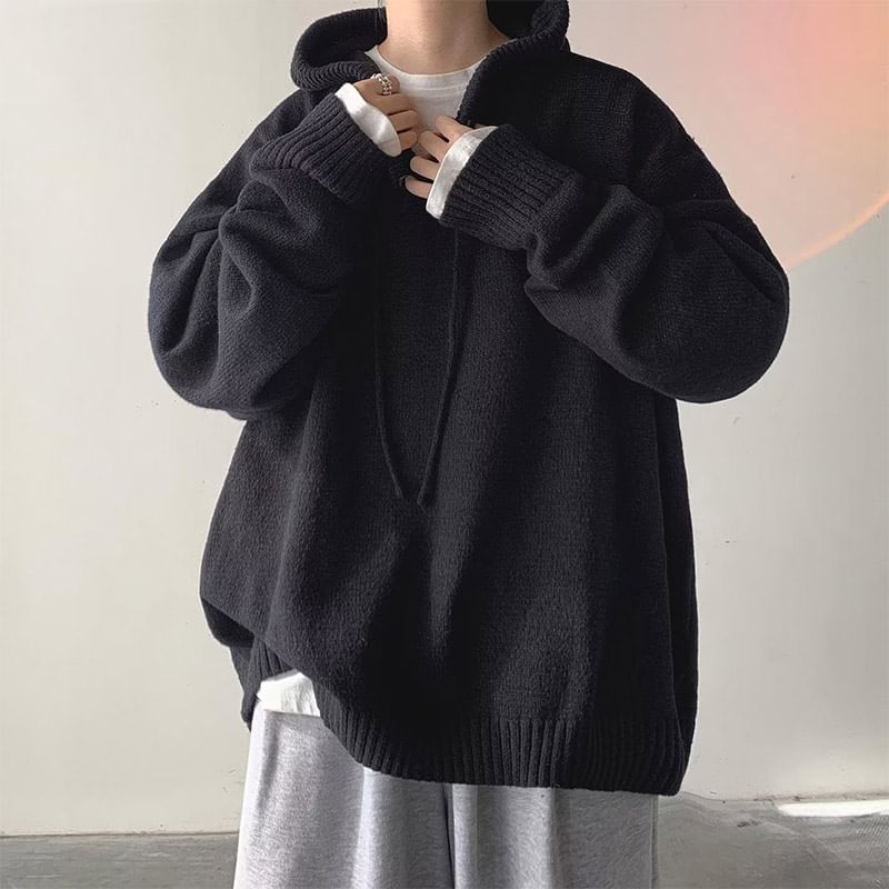 Whyessa - Effen oversized trui met capuchon