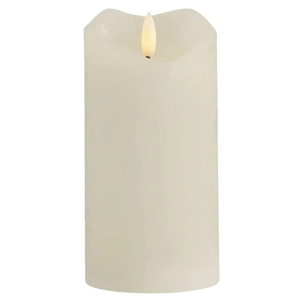 LED kaars rustiek - off-white - 15xØ7,6 cm