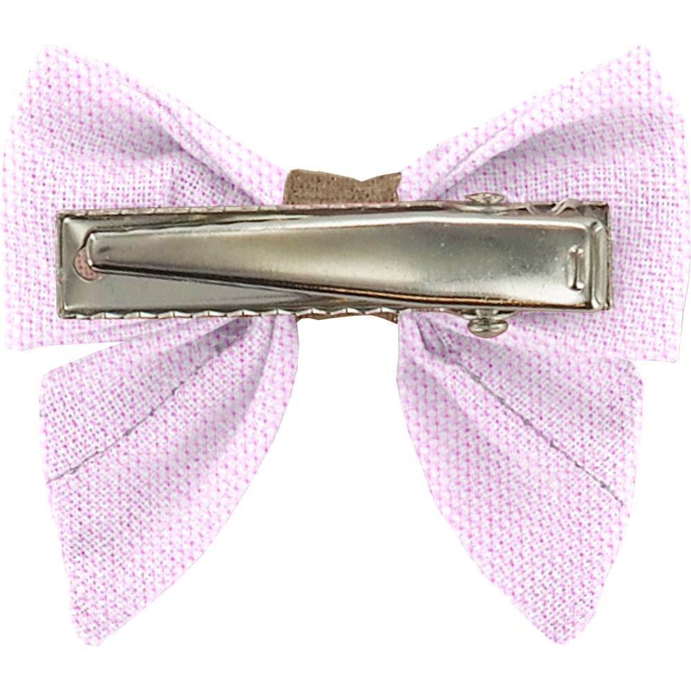 Barrette Mini Noeud Papillon Oxford Rose