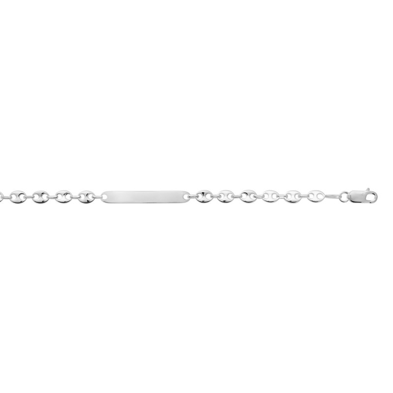 Gourmette Mixte - Argent 925 - Chaîne grain de café - Largeur : 6 mm - Longueur : 19 cm