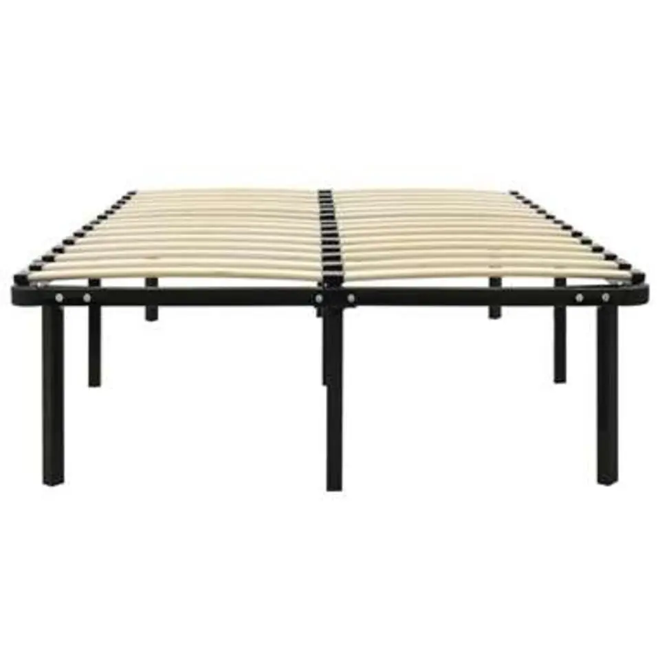 vidaXL - Bed frame met hout lattenbodem - Zwart - metaal - 160x200 cm