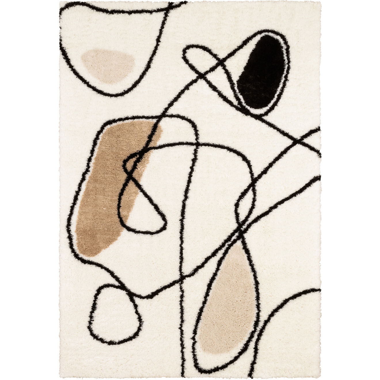 Nazar Rugs Tapis shaggy doux Lasso 674 ivoire - 120x160 cm