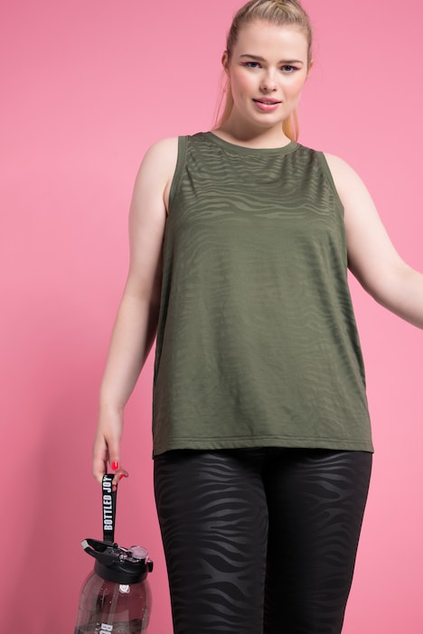 Top, Ausbrenner-Jersey, Zebra-Muster