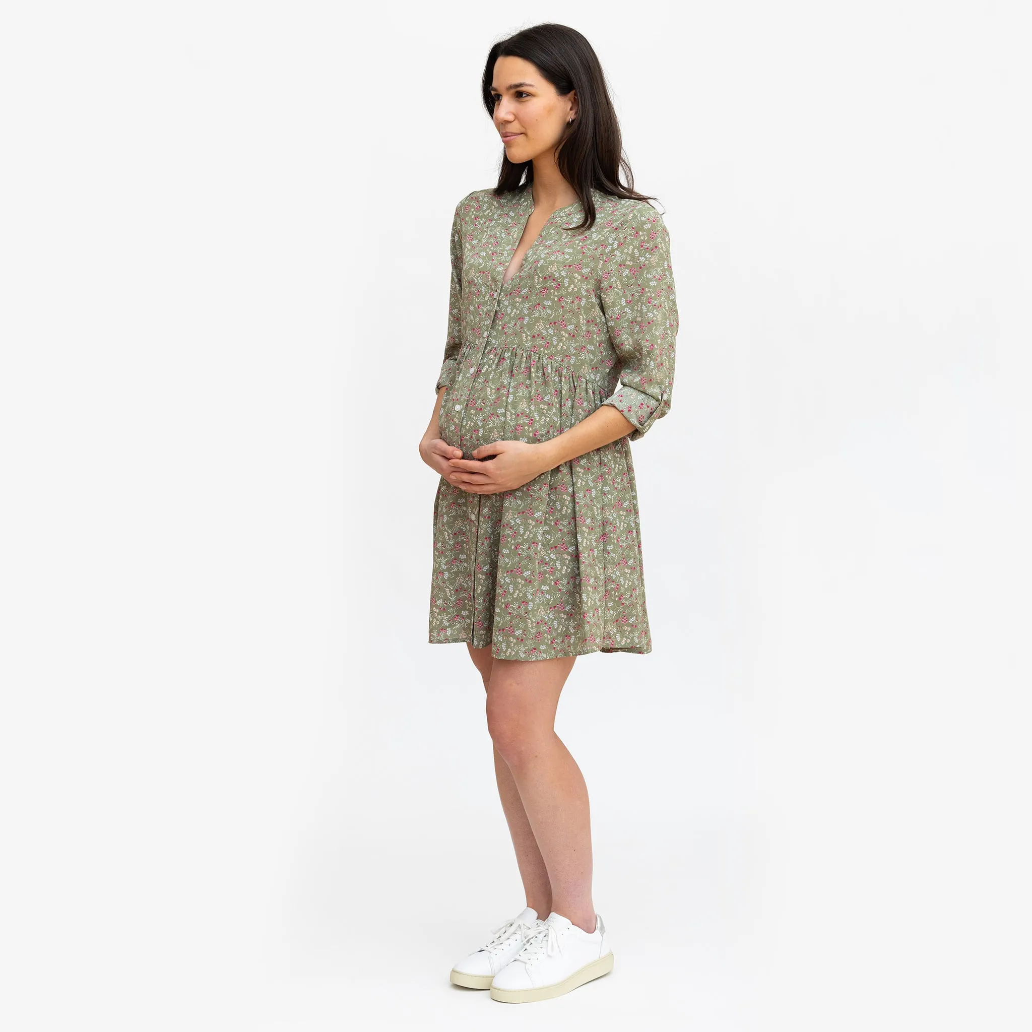 Bella Maternité Robe Boutons Fleurs