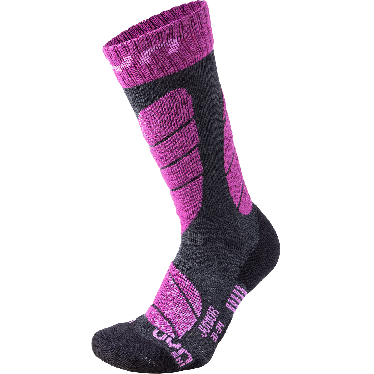 UYN Junior Skisocken anthracite melange/violet | Skiunterwäsche & -socken | Skibekleidung | Kinder | XSPO-Fashion