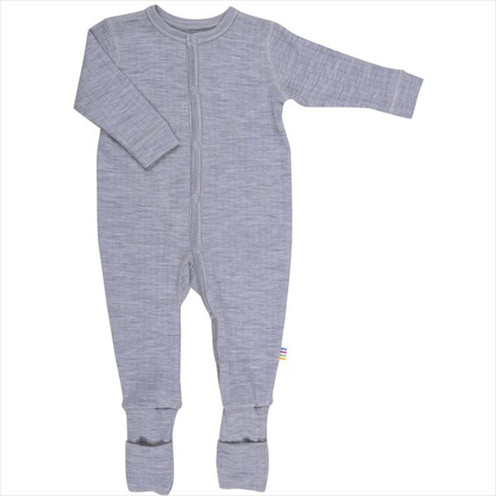 Uld Rib Gråmeleret Natdragt 2 i 1 - Joha → Luksusbaby.dk