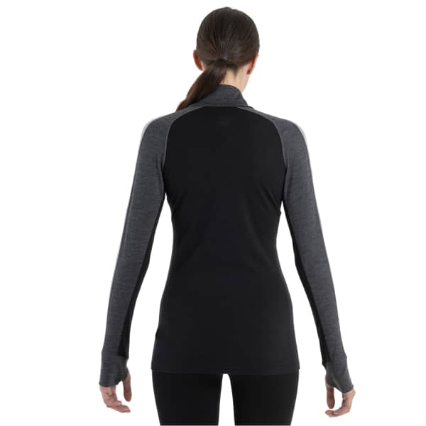 T-shirt thermique ICEBREAKER W MERINO ZONEKNIT 200 LS HALF ZIP JET JET H/BLK/M/CB