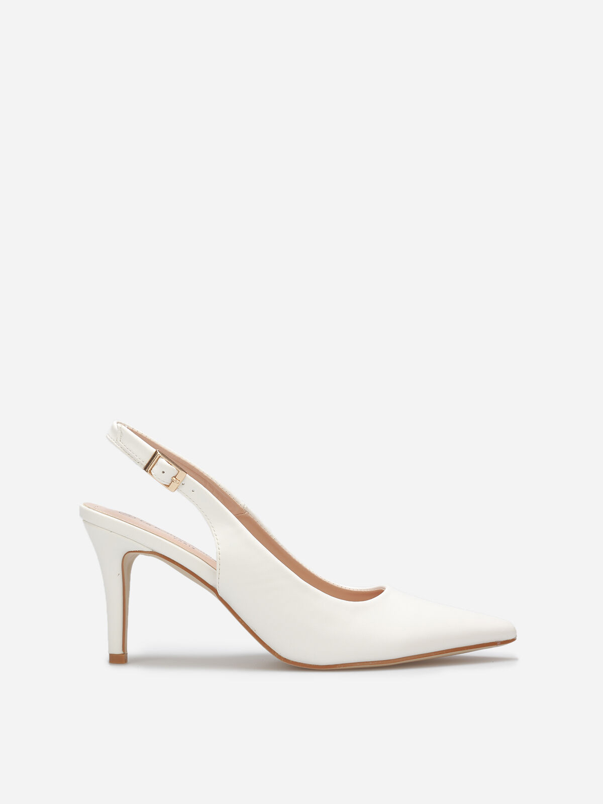 Escarpins slingback à bout pointu- Blanc