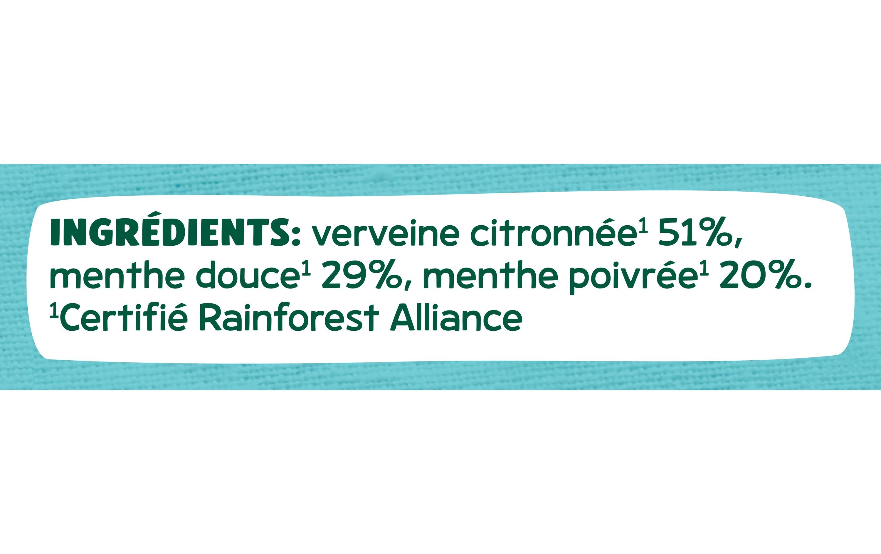 Teebeutel Menthe Poivrée, Mente Douce, Verveine 20 StückTee mit Pfefferminze, Süssminze und Eisenkraut
