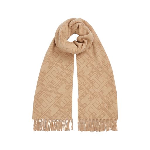Tommy Hilfiger Monogram Wool Halstørklæde, Camel