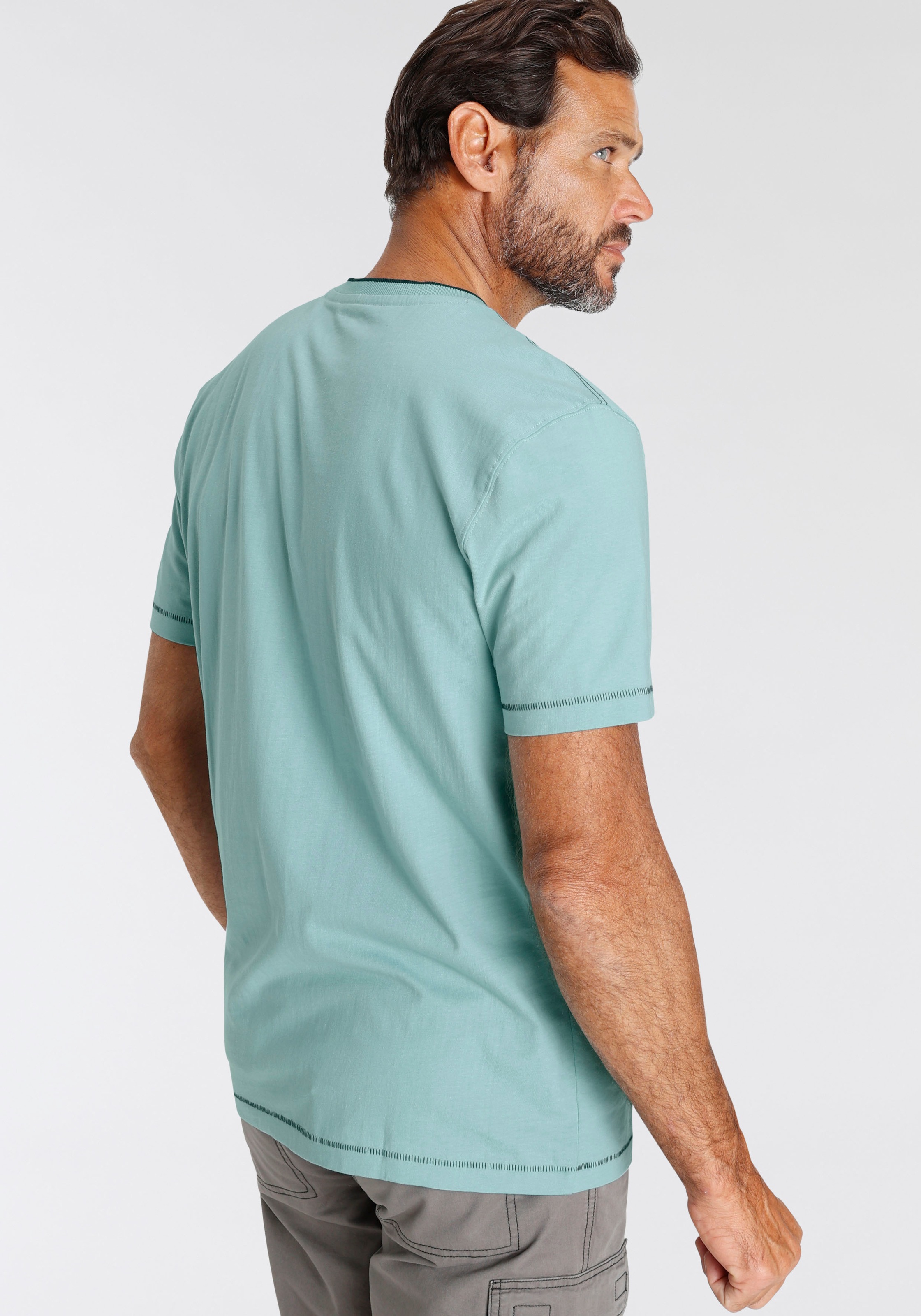 Man's World T-Shirt , Kurzarm,  lässige Passform,  mit coolem Print,  Rundhalsausschnitt