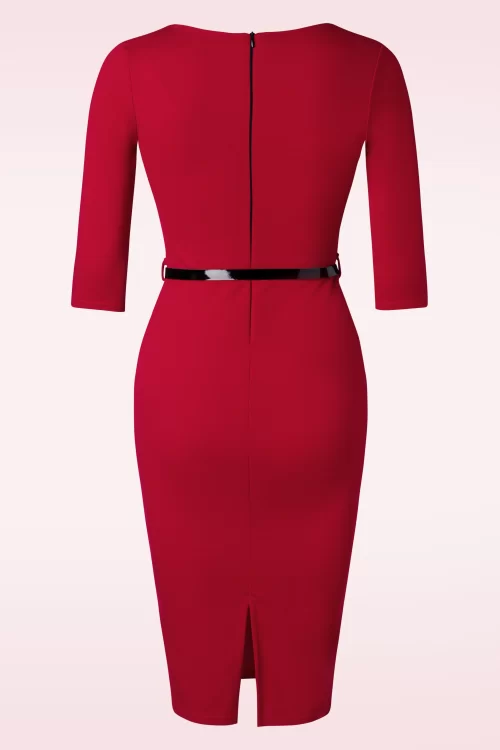 Vintage Chic for Topvintage Sheni pencil jurk in rood