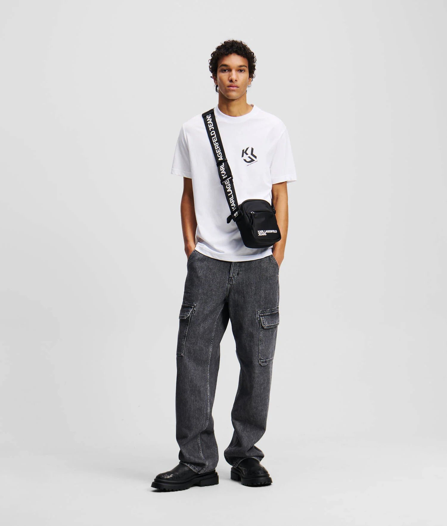 JEAN DÉCONTRACTÉ DE STYLE UTILITAIRE - Noir lavé