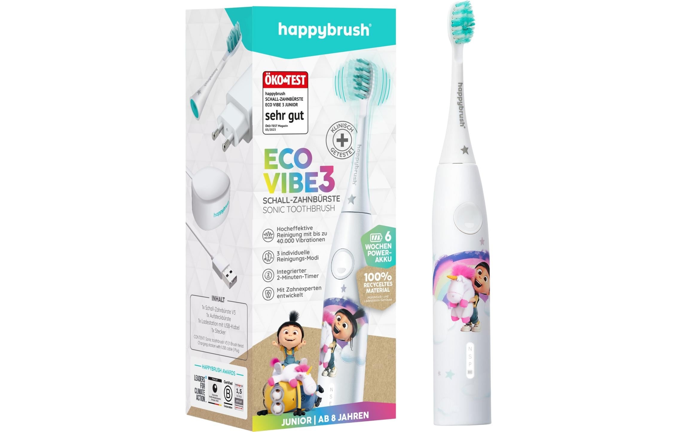 happybrush Schallzahnbürste »StarterKit Eco Vibe V3«