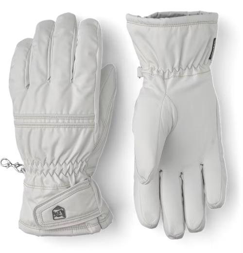 Hestra Primaloft Leather Female 5 Finger Ivory/Offwhite