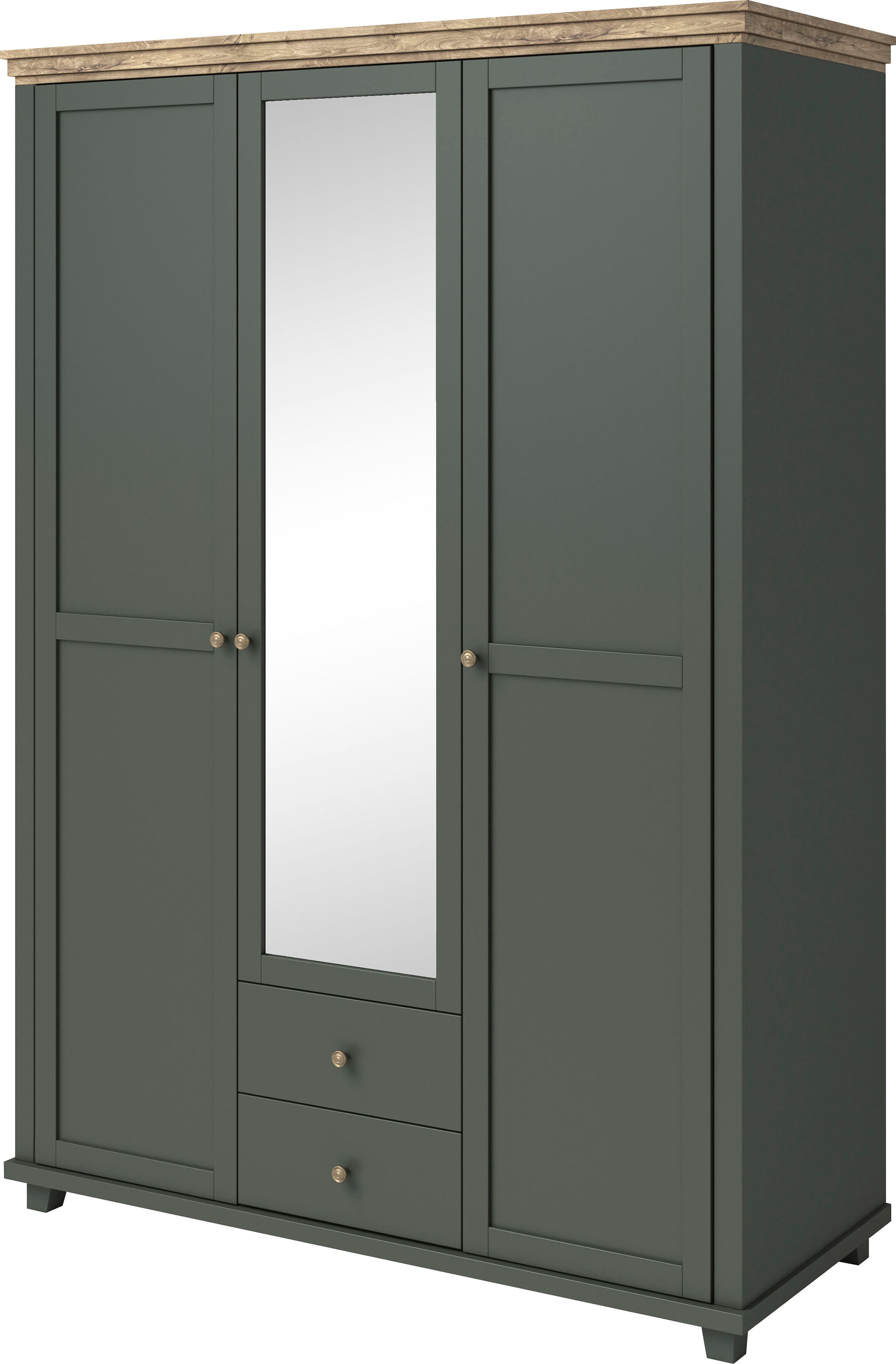 Home affaire Drehtürenschrank »Evora, Landhausschrank in 3 verschieden Grössen, Türen mit Soft- Close« Kleiderschrank mit Spiegel, aus FSC®-zertifiziertem Holzwerkstoff