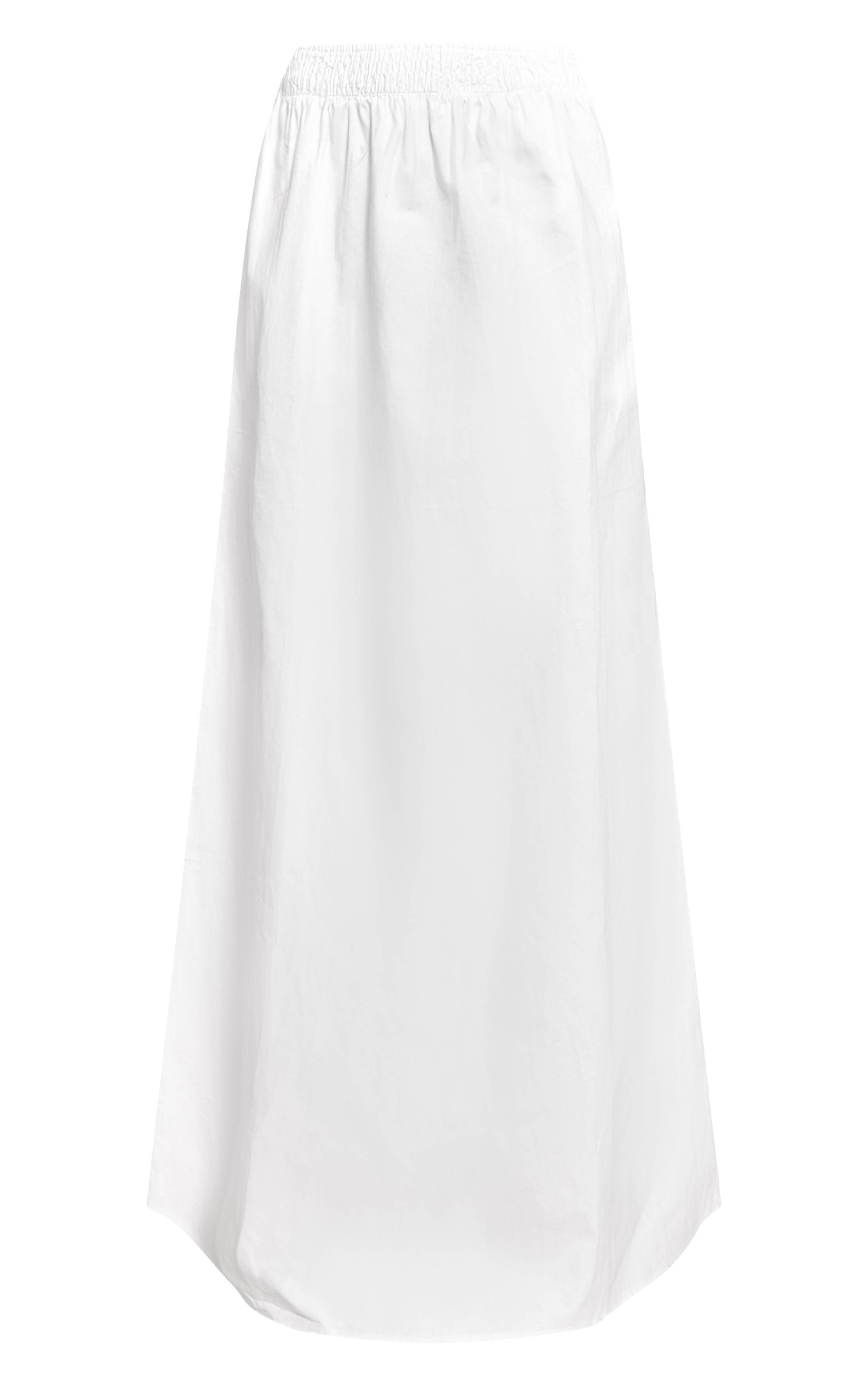 Blanc Jupe Longue Taille Basse À Taille Froncée Ensemble Coordonné