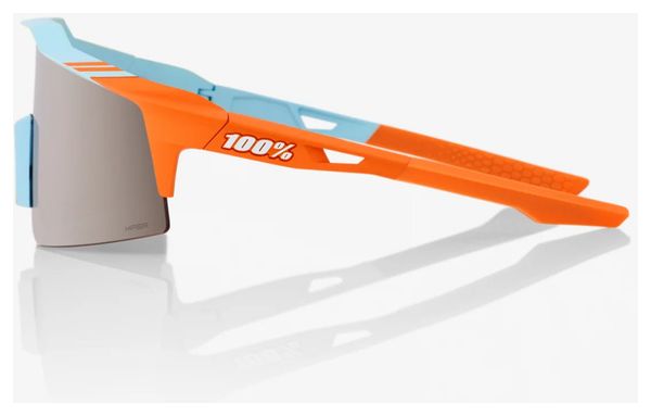 Lunettes 100% Speedcraft SL Soft Tact Bleu / Orange - Lentilles HiPER Miroir Silver