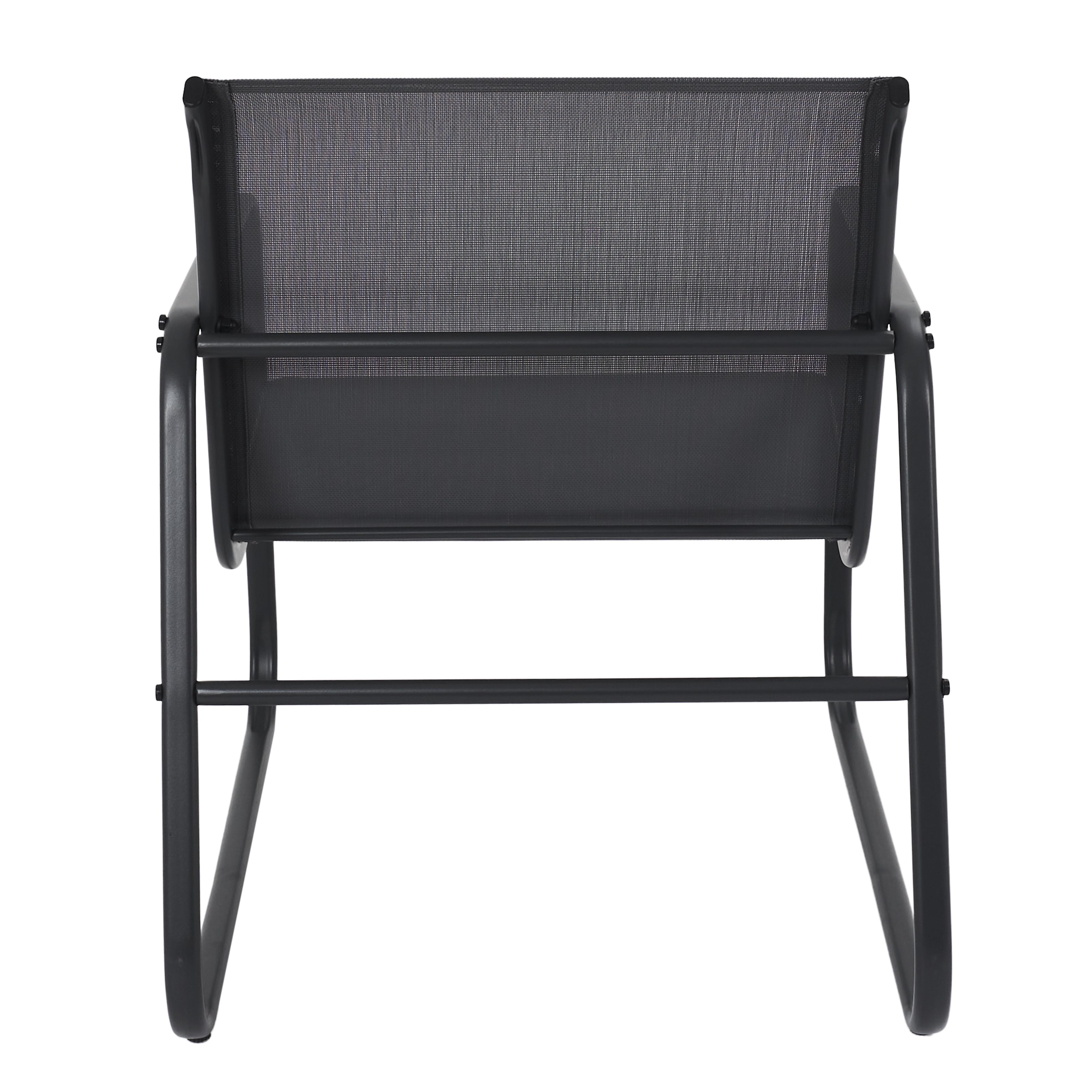 SALON DE JARDIN ESSENTIEL GRIS ANTHRACITE 4 PLACES