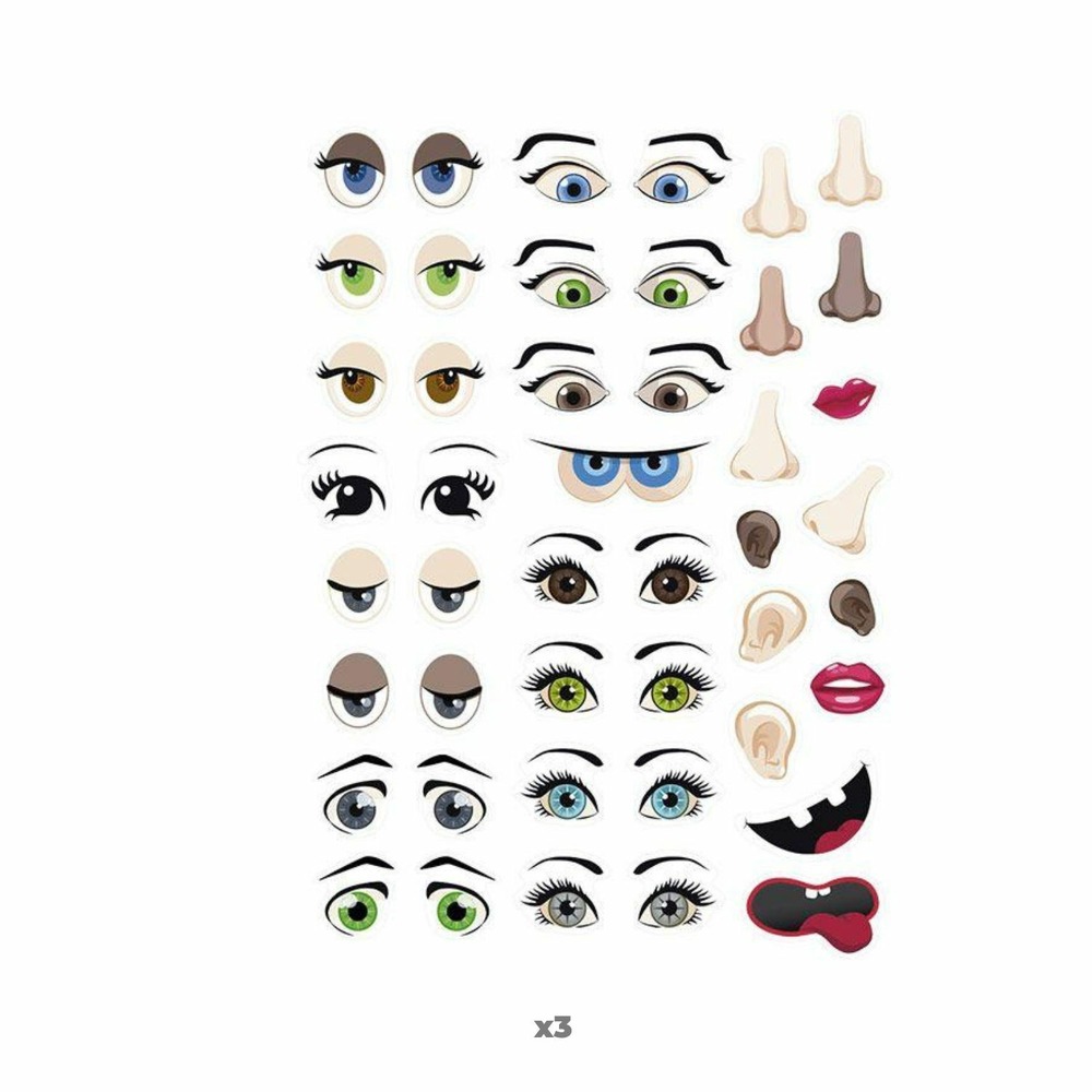 372 gommettes adhésives - yeux et visage