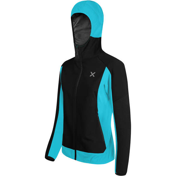 Veste softshell MONTURA PREMIUM WIND HOODY JACKET W BLACK/TURQUOISE