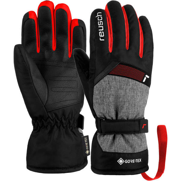 Gant de ski REUSCH FLASH GORE-TEX JR BLACK/BLACK MELANGE/FIRE RED