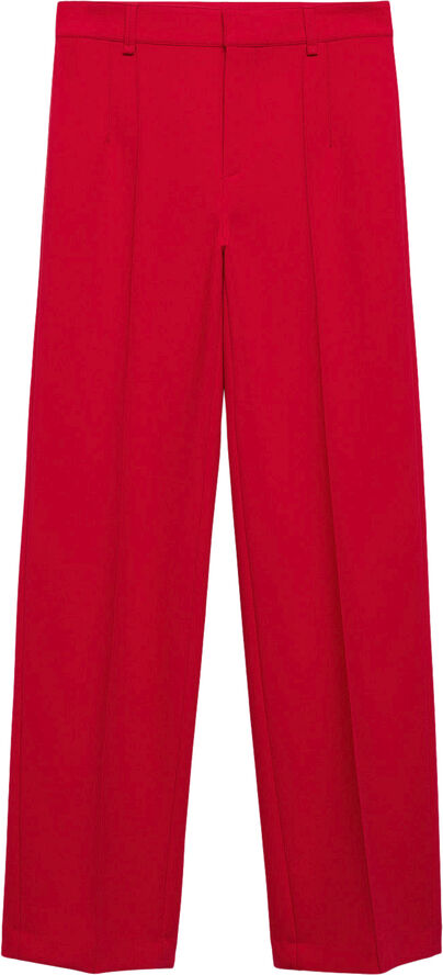 MANGO Straight trousers with decorative s Red