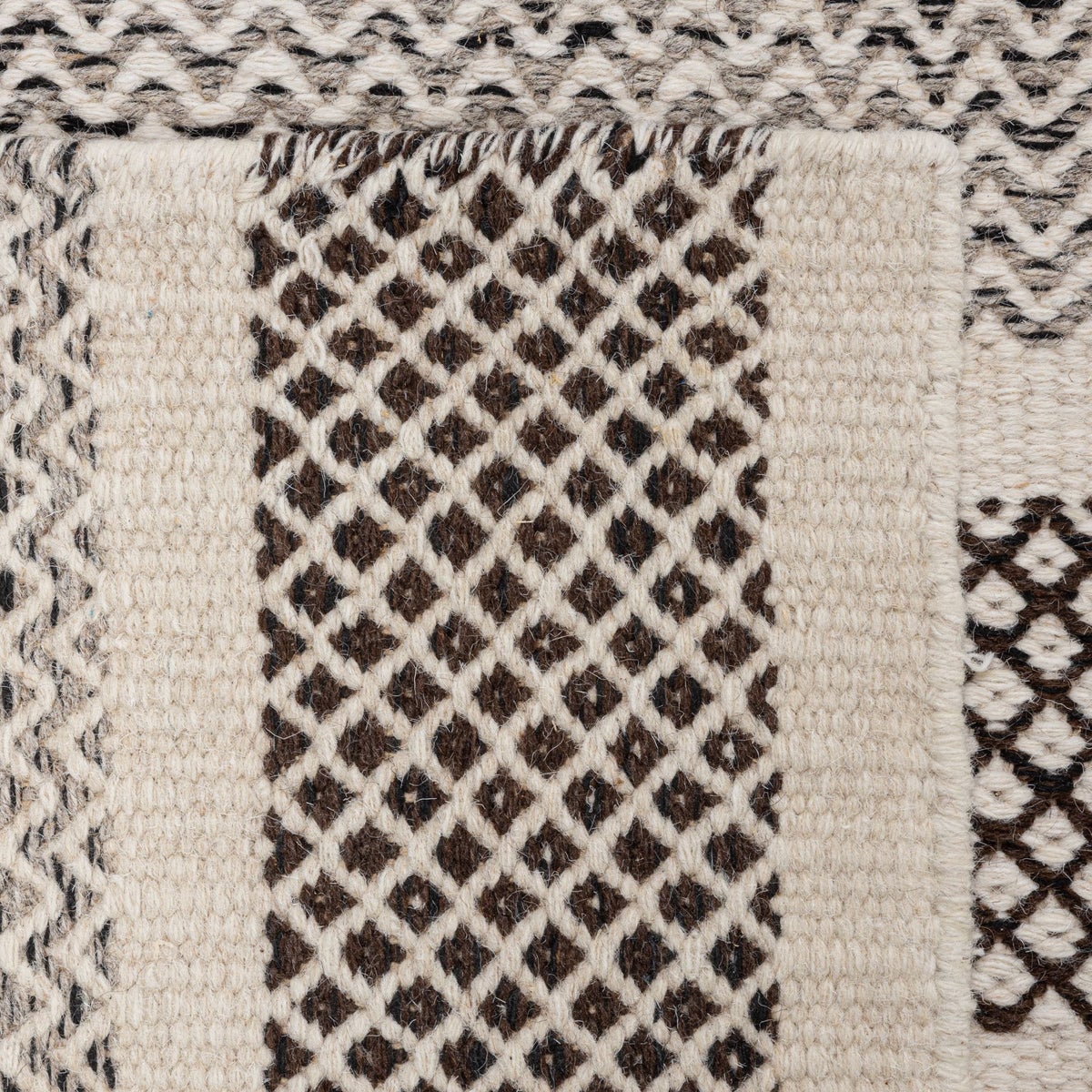 Omkeerbaar wollen vloerkleed in Scandinavisch design, tweezijdig Scandinavisch natuurgrijs, 55x80 cm