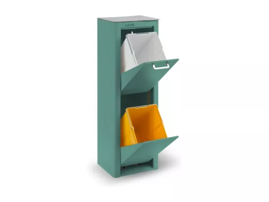 Poubelle cuisine de tri sélectif - 2 compartiments de 20L- CUBEK