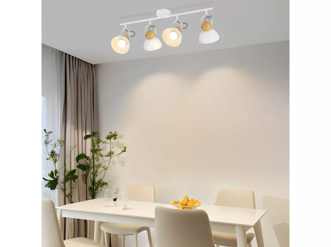 NETTLIFE Spot de plafond vintage noir E27 orientable 350° lampe de couloir rétro métal industriel orientable