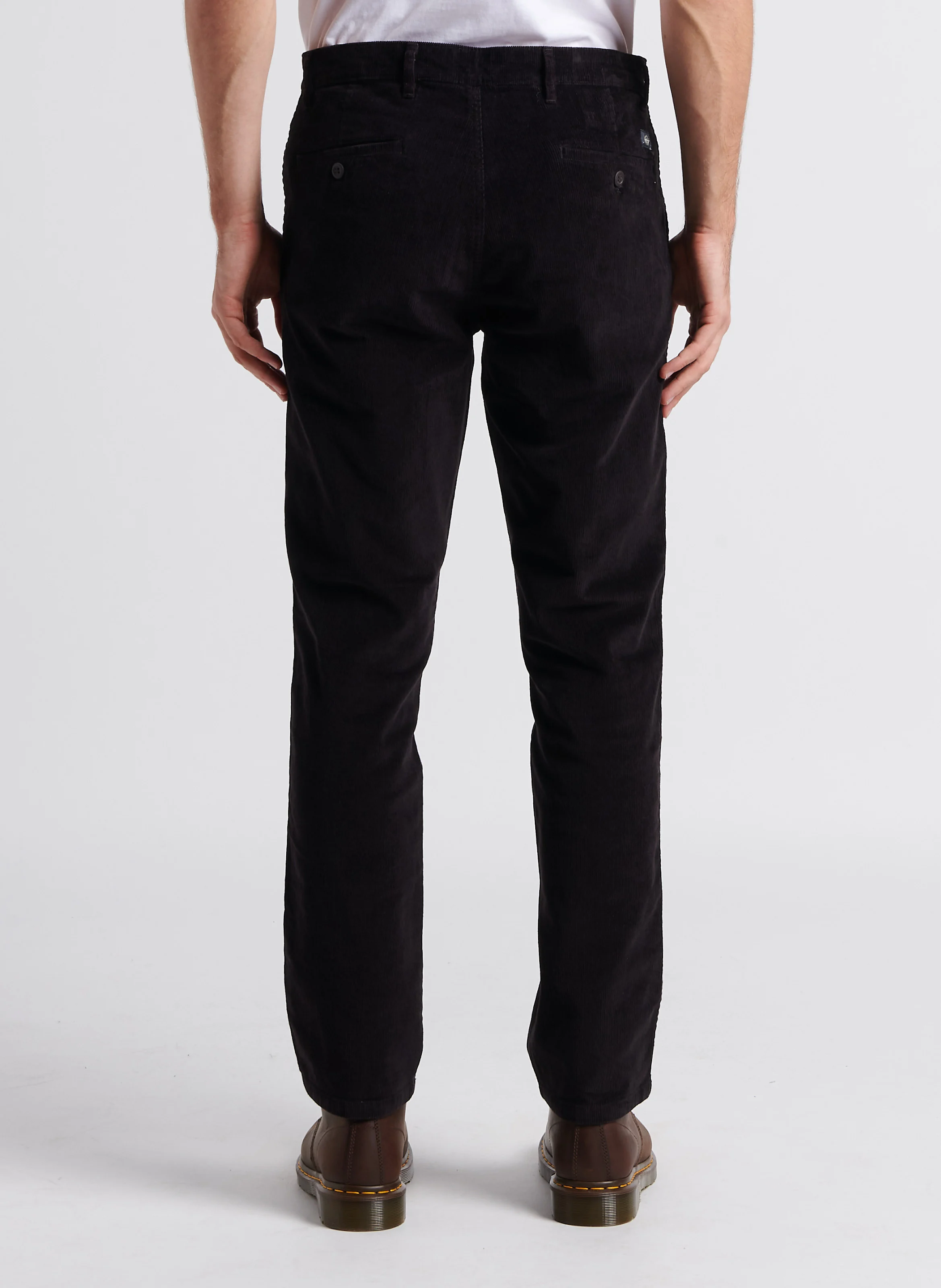 Chino slim-fit en velours de coton côtelé | Noir