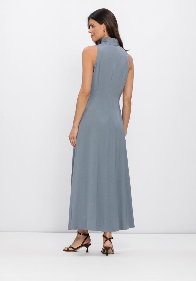 blauwe drykorn maxi jurk amabel