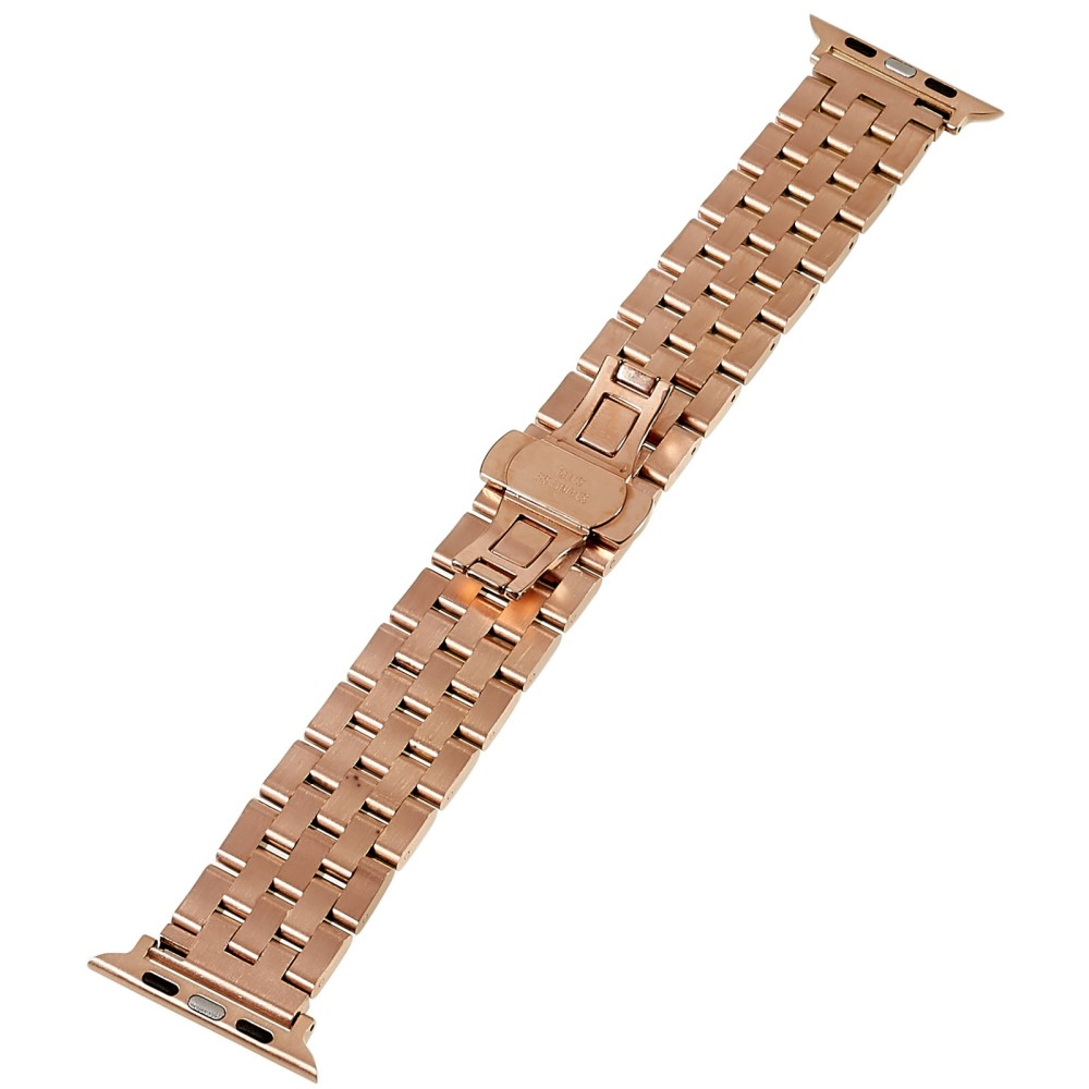 Apple Watch (49/46/45/44 mm) Edelstahl Glieder Armband mit Butterfly Verschluss - Roségold