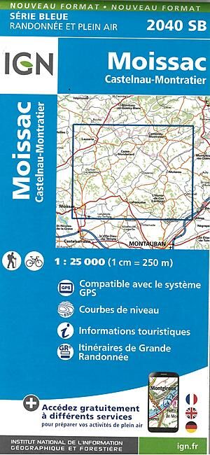 IGN - 2040 SB MOISSAC CASTELNAU 1 25 000
