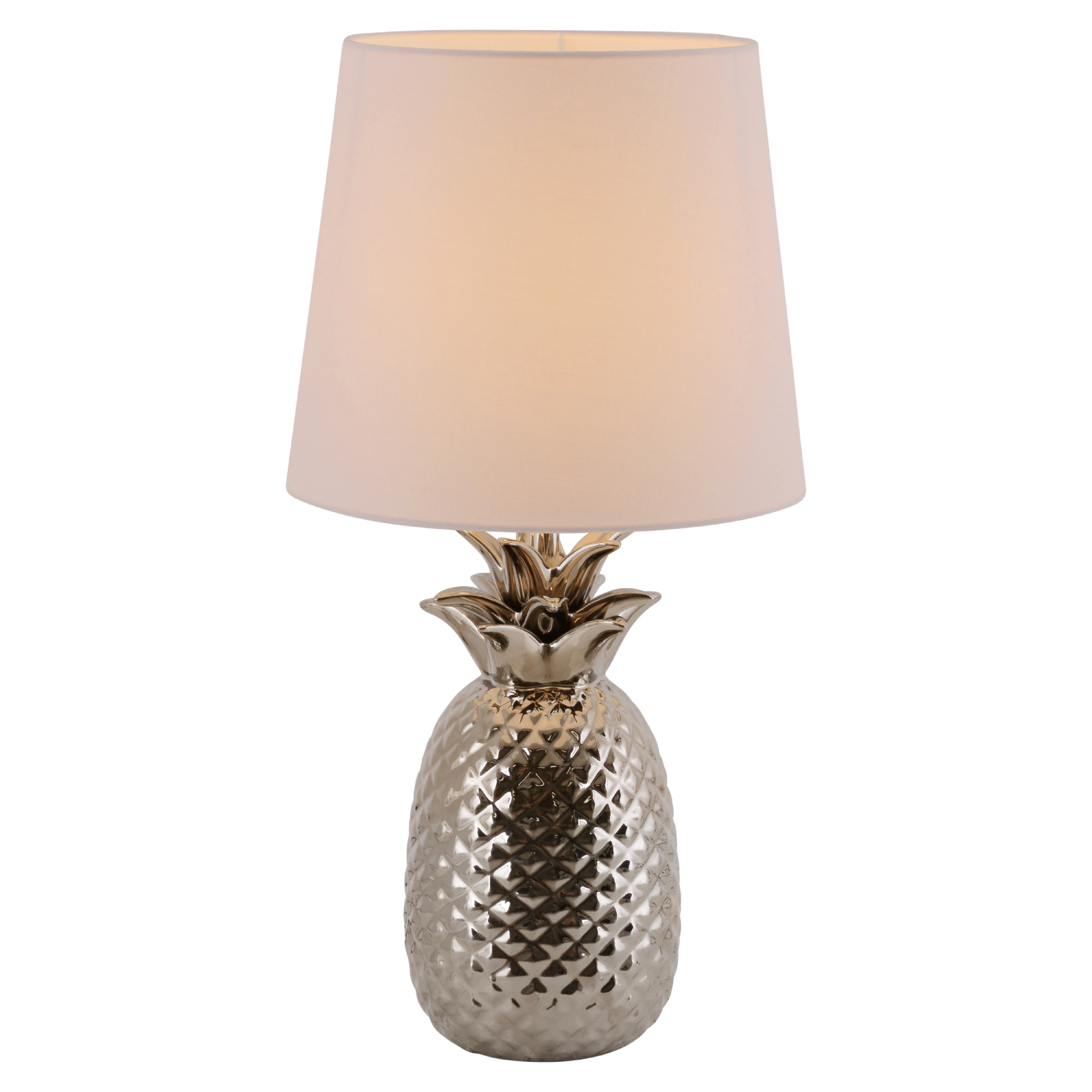 Tischleuchte ANANAS - chrom-weiß - 45 cm hoch