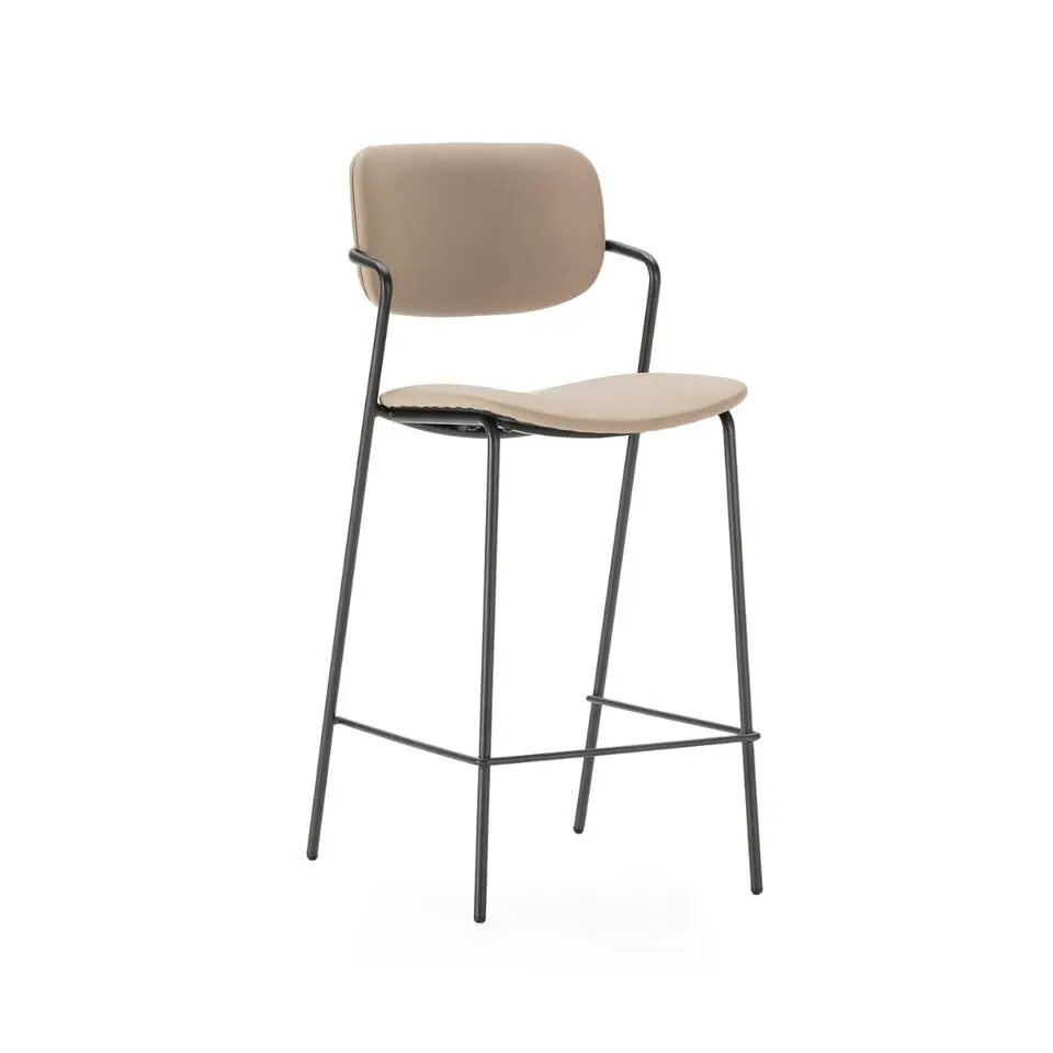 CALICOSY - Set van 2 krukken met zwarte MAIKA - 51x44x66 cm