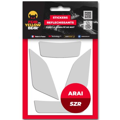 Stickers Réfléchissants Fear The Yellow Bear REPLICA ARAI SZR - Blanc