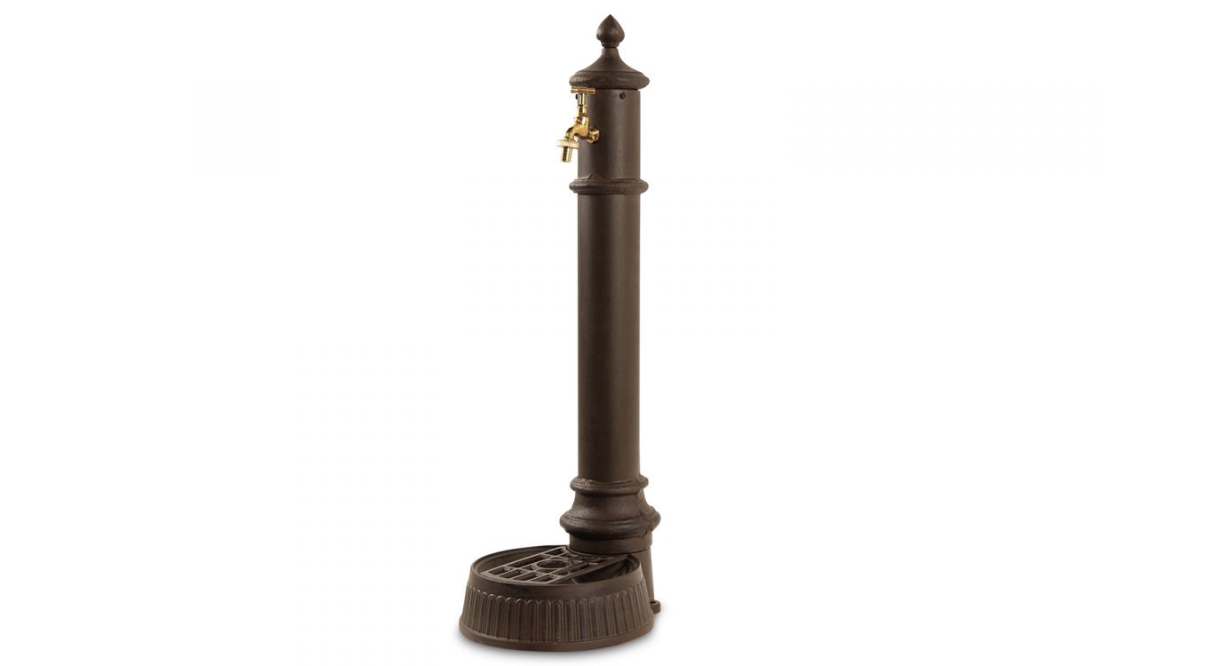 Fontaine de jardin aluminium-métal marron 26x32x82cm