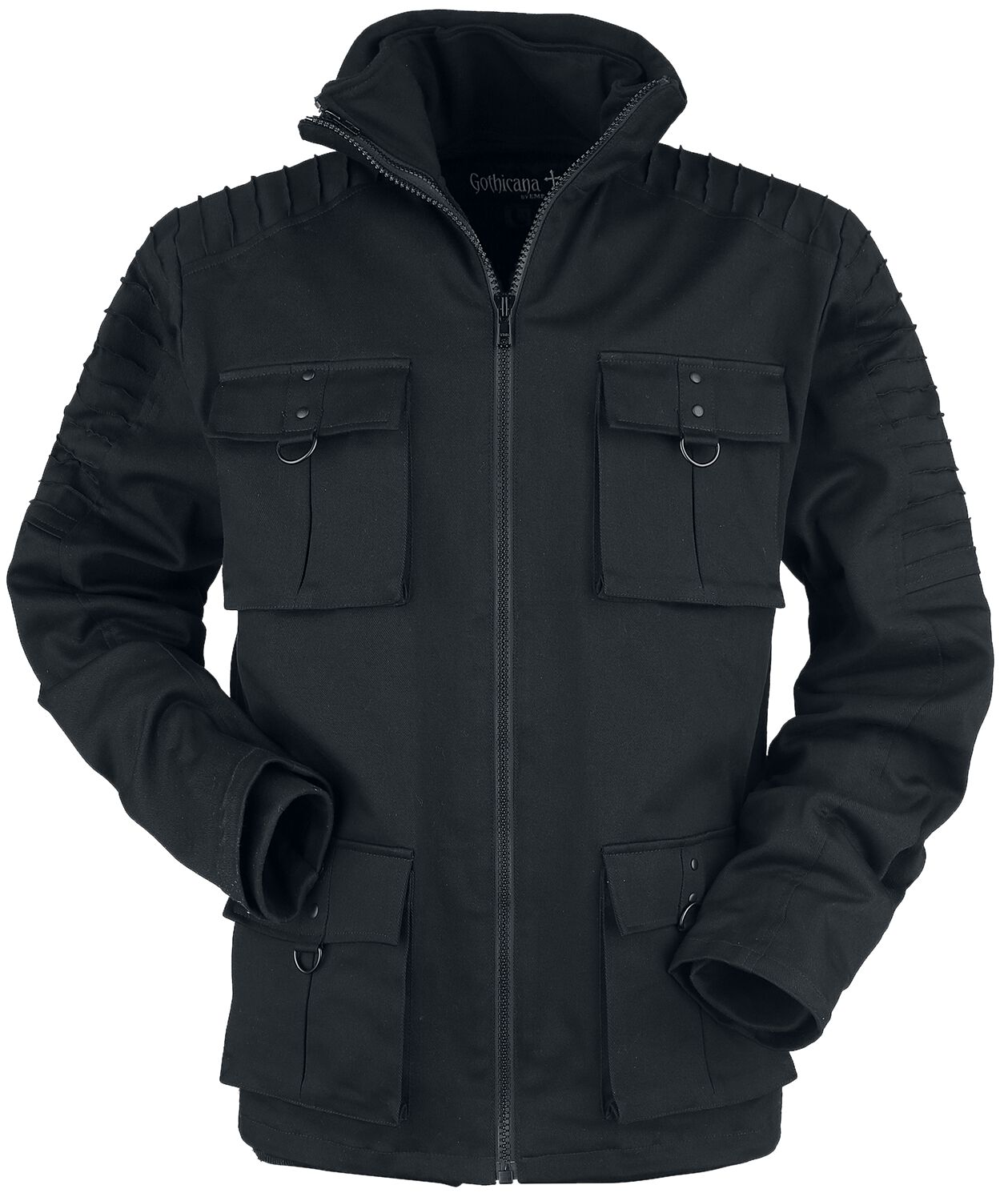 Manteau D'Hiver Avec Poches À Rabats Coutures Décoratives | Gothicana by EMP Veste d'hiver