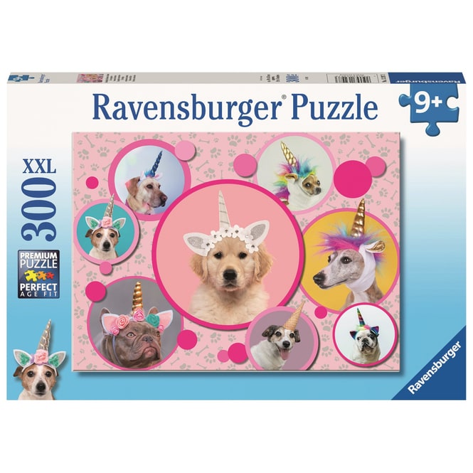 Puzzle - Knuffige Einhorn-Hunde - 300 XXL Teile