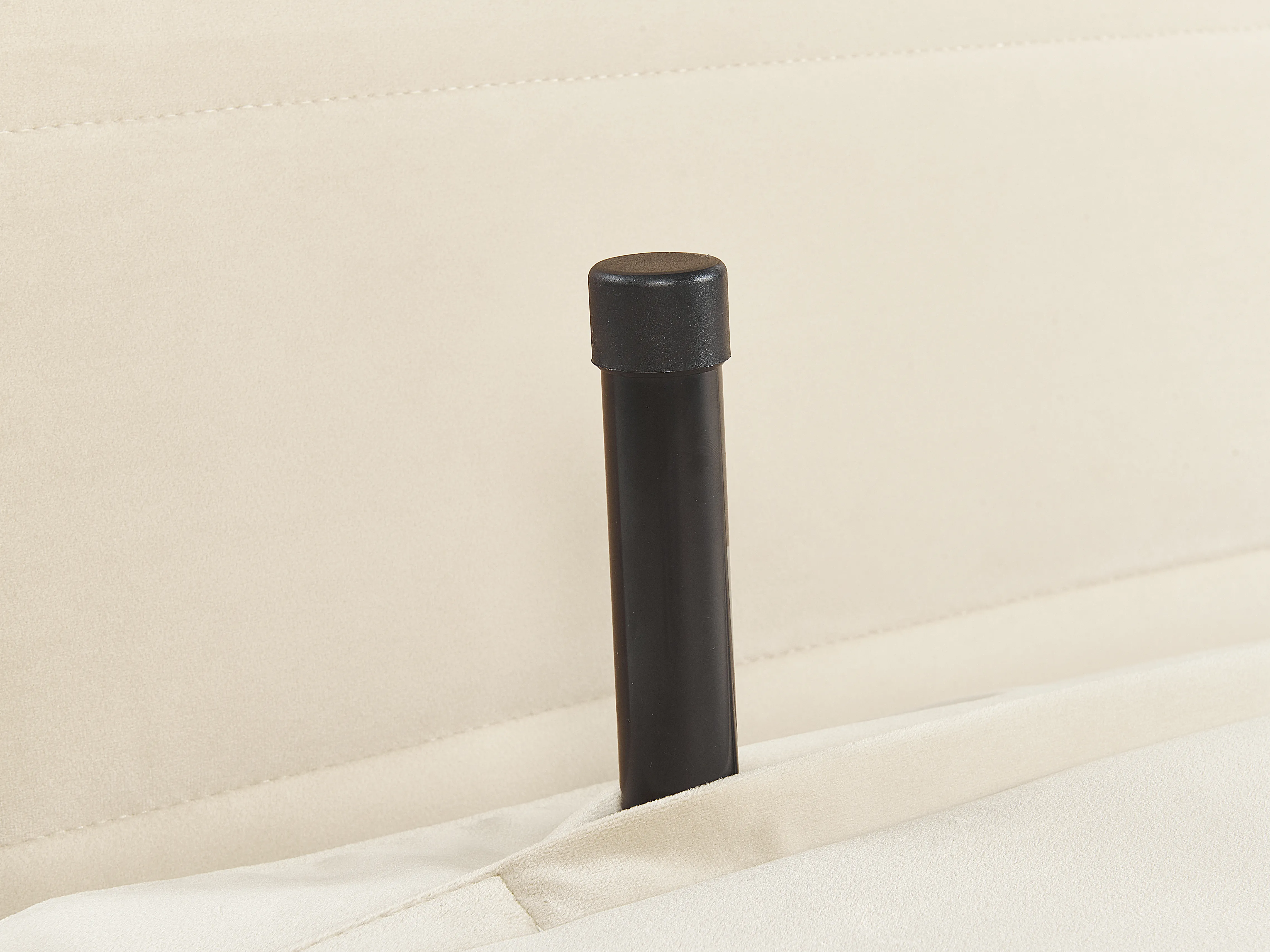 Eenpersoons slaapbank SETTEN Fluweel Lichtbeige