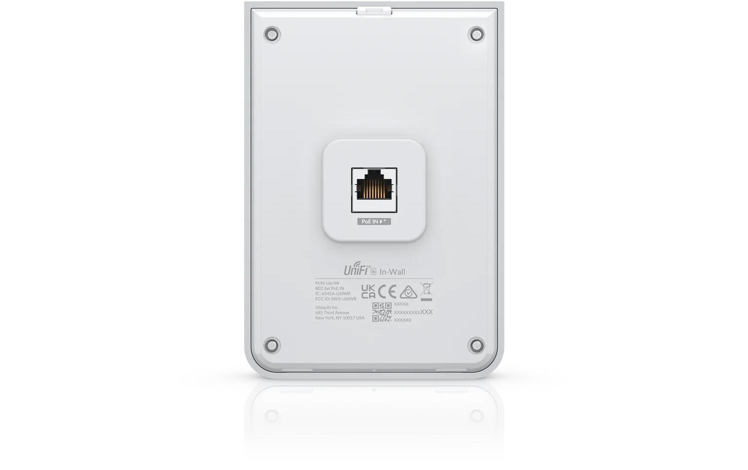 Access Point UniFi6 In-Wall U6-IW<br>Wandmontierter WiFi 6 Access Point mit integriertem PoE-Switch