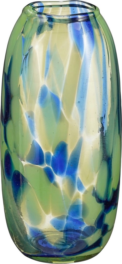 Mica Decorations vaas Carole blauw / groen D 7 H 15 cm