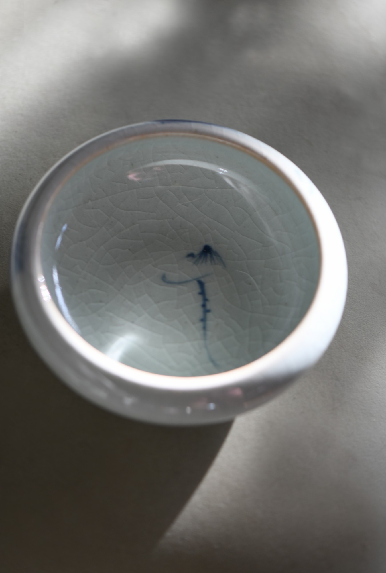 Keramikschale, weiß, blau, Ø 15 cm, H 3 cm von fischer's lagerhaus