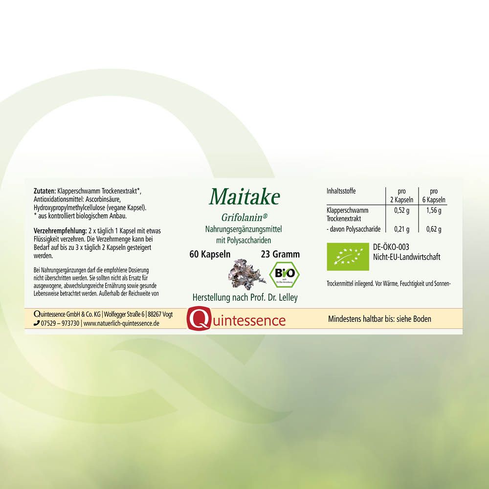 Maitake - Grifolanin Kapseln in Bioqualität von Quintessence