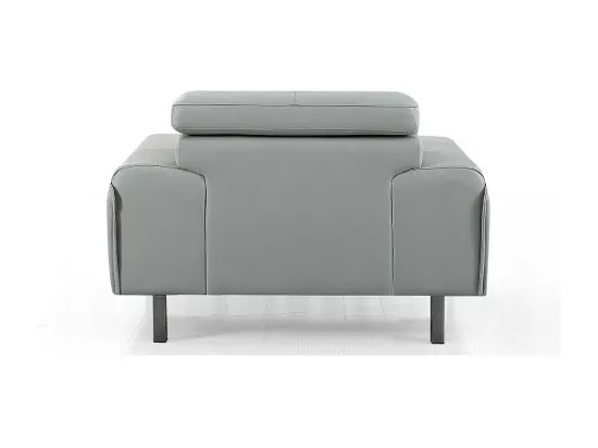 Fauteuil cuir Design GARLIK Gris perle